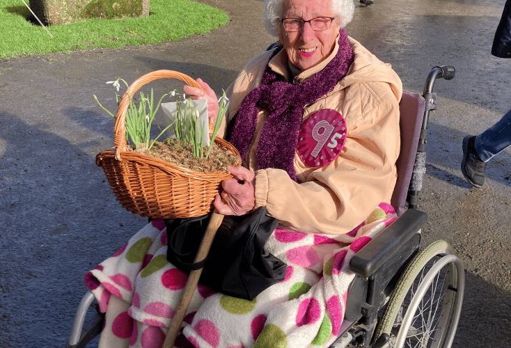 Jean Ashton celebrated her 95th birthday at Pencarrow House and Garden’s Snowdrop Weekend