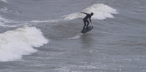 Hydrofoil surfers make the most of the wave conditions