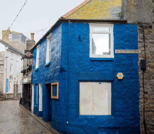 ‘the Smurf blue’ shop in St Ives