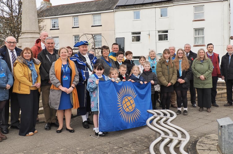 All those who attended the flag flying event in Torpoint. Photograph: Andy Campfield 