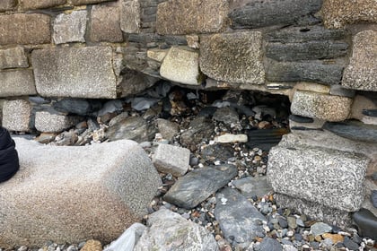 Section of sea wall damaged during recent storms