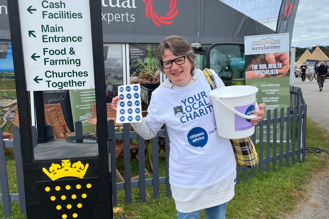 Kirstie Newton flying the flag for Citizens Advice Cornwall at the Royal Cornwall Show