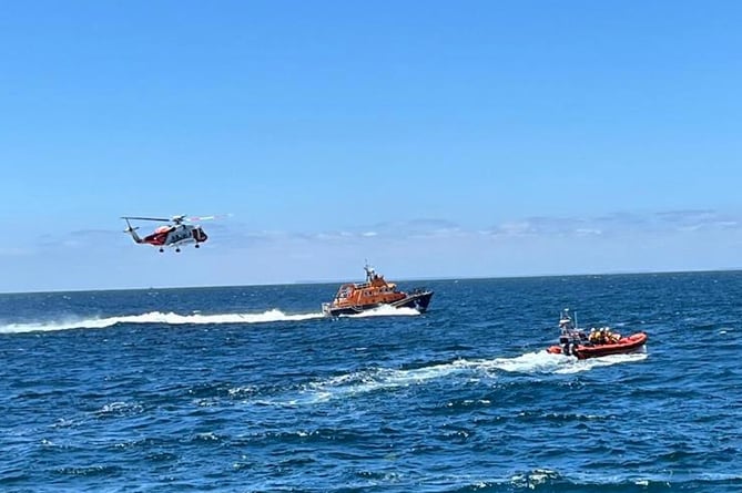 A big search was launched for the missing diver off the Cornish coast. Picture: Fowey RNLI