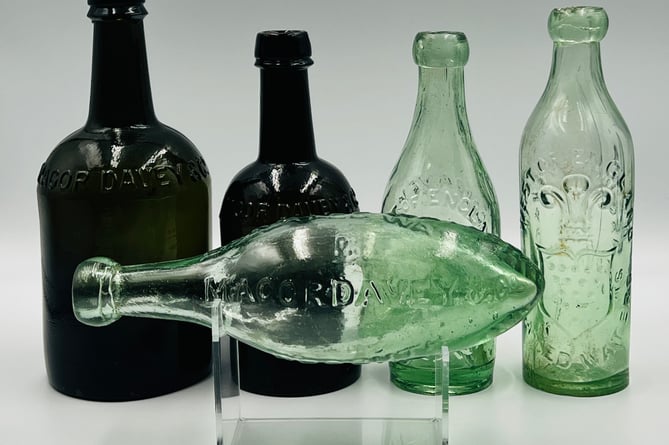 A selection of Magor Davey bottles, part of the Cornish Bottle Archive