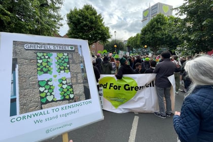 Cornwall marches through Kensington on Grenfell Silent Walk 