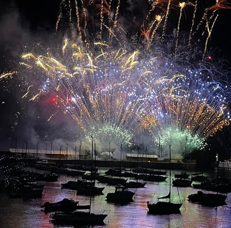 Golowan Festival 2024 fireworks and boats photo by Gary Lightfoot