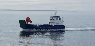 New freight vessel departs Penzance for Scilly for first time