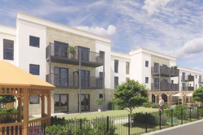 Artist's impression of the retirement apartments and gardens