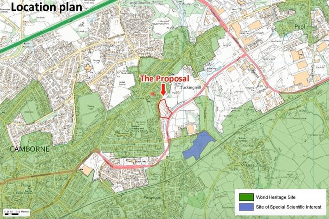 The land earmarked for housing in relation to the World Heritage Site in Camborne