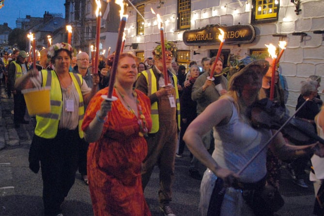 Golowan torch lit procession 2