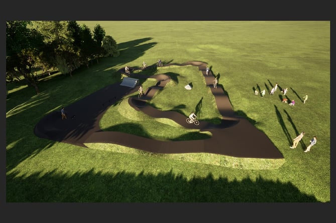 A digital image of how the pump track may look when complete