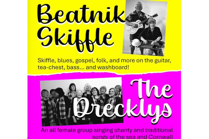Beatnik Skiffle and The Dreckleys will be performing at St Austell Library.