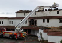 Firefighters still battling blaze at derelict Newquay hotel