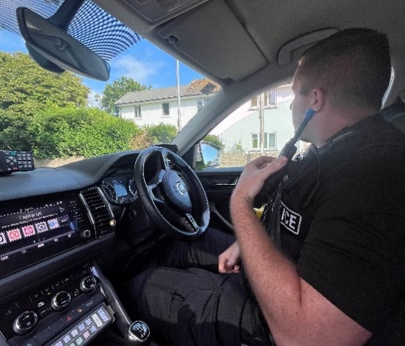 PC Alex Jones responding to an emergency call in Saltash