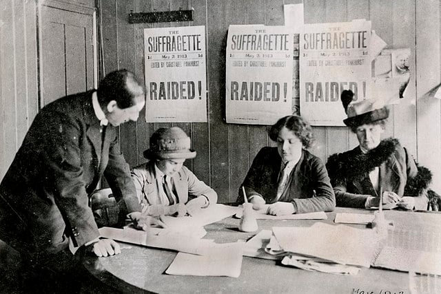 A Women's Social and Political Union (WSPU) office, 1913
