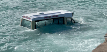 Dramatic moment as ice cream truck whipped out to sea