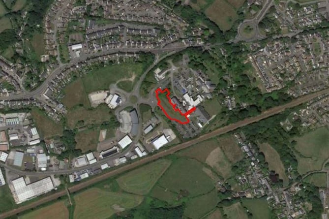 Where the new building would be craned in at Camborne and Redruth Community Hospital 