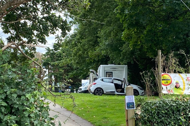 The Traveller encampment on Truro's Tremorvah playing field