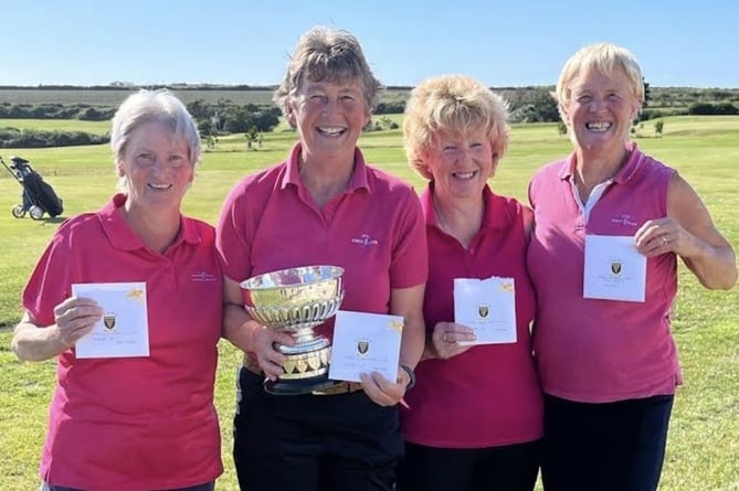 The Looe team that finished second at Mawgan Porth. From left: Julie Pascoe, Alison Talling (vice-captain), Wendy Shore and Toni Stokes.