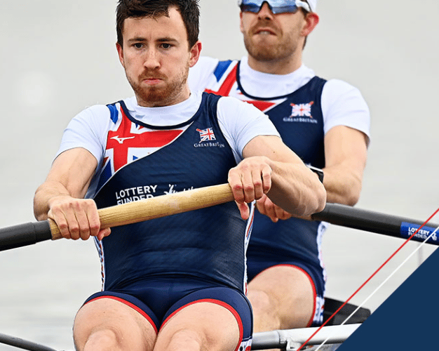 Morgan (Front) rowing for team GB