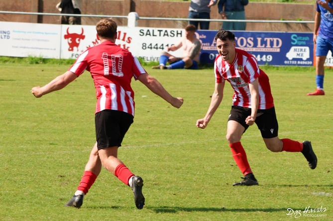 Aaron Goulty goal celebration v Brixham