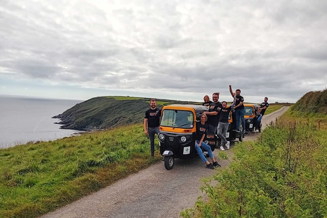 Teams at a check point along the route