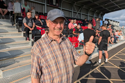 Truro City fans celebrate the unveiling of the club's new stadium