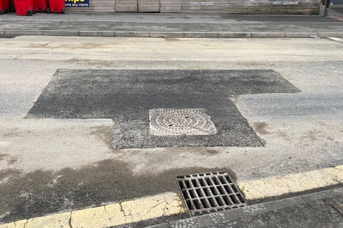 The repair on Newquay's Cliff Road