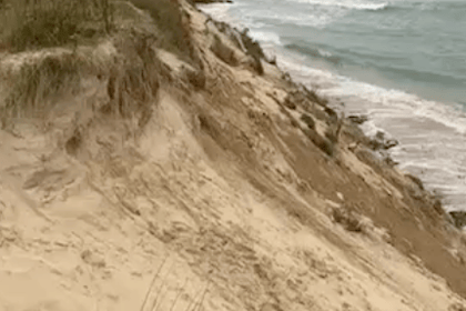 Safety warning following dune collapse amid super high spring tides