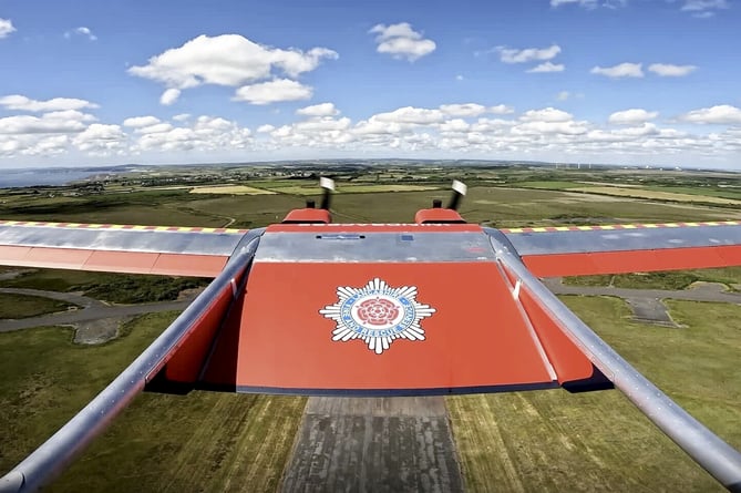 A drone being tested by Lancashire Fire and Rescue Service