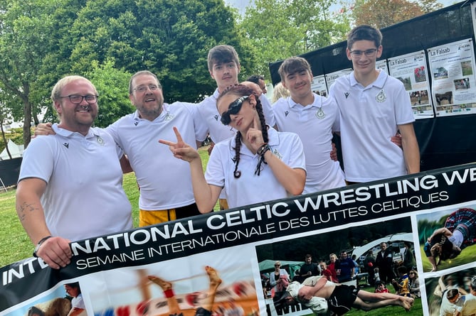 Cornish Wrestling Association participants at International Celtic Wrestling Week in Lorient