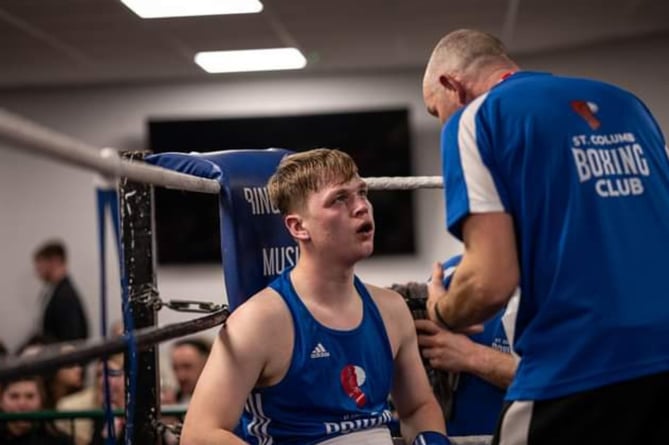 St Columb's Max Browning listens to instructions between rounds.