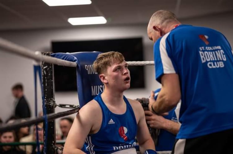 St Columb's Max Browning listens to instructions between rounds.