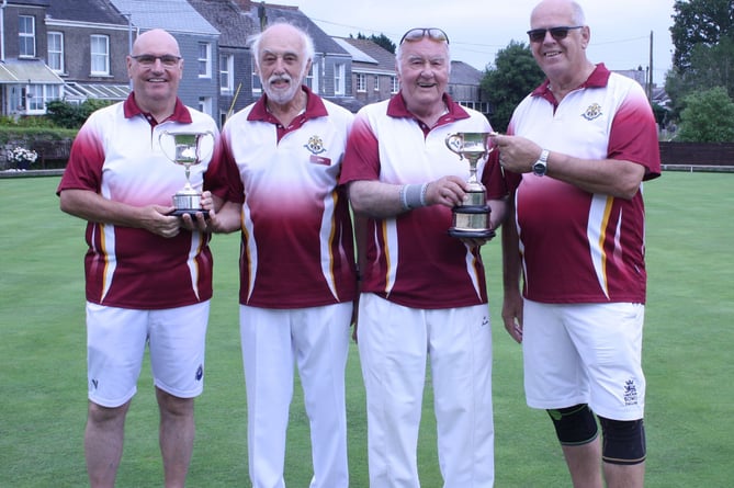 The Men's Drawn Pairs finalists. Picture: Liskeard Bowling Club