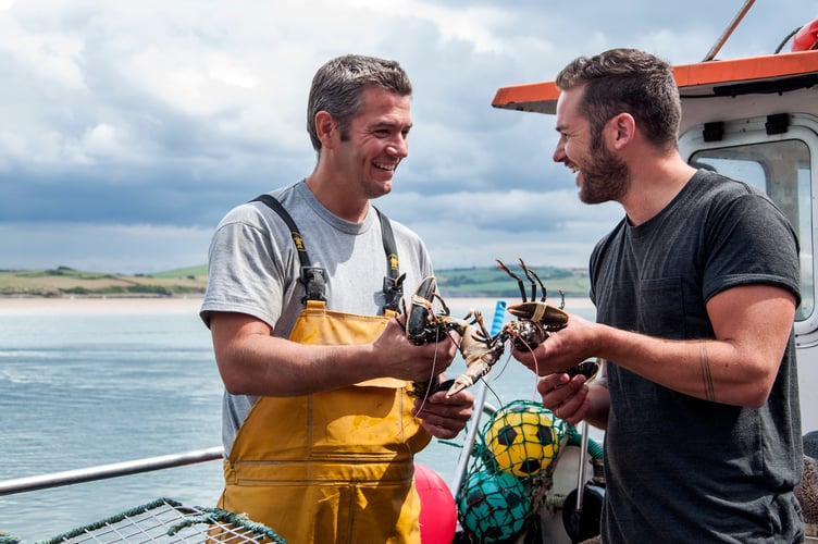 Cornish fishermen at work