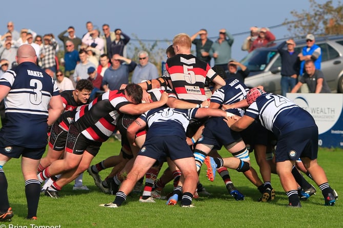 Maul time at a sunny St Ives as they locked horns with Pirates Amateurs. Picture: Brian Tempest