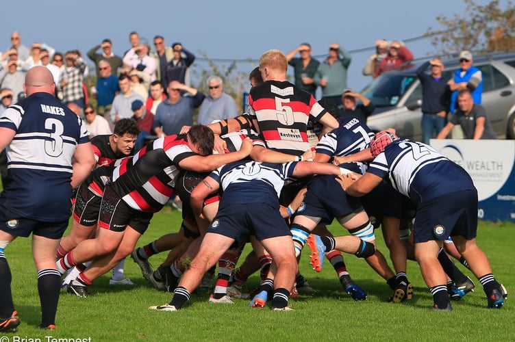 Maul time at a sunny St Ives as they locked horns with Pirates Amateurs. Picture: Brian Tempest