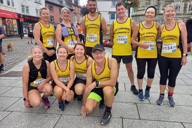 The 11 East Cornwall Harriers in Launceston Town Square before the Treggy 7 on Sunday, September 1. Picture: East Cornwall Harriers