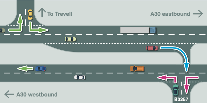 The proposed layout for Trevell Junction 