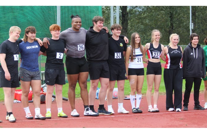 Olympic discus thrower Lawrence Okoye (26) drew a large crowd to Par Track before wowing the audience with record-breaking distances seen in Cornwall. Picture: Newquay and Par AC