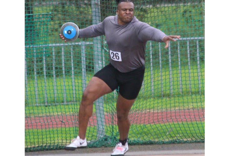 Lawrence Okoye in action at Par Track. Picture: Newquay and Par AC