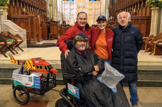 Steven Webb with Tim Bunting and David Richards from Cornwall Air Ambulance Trust