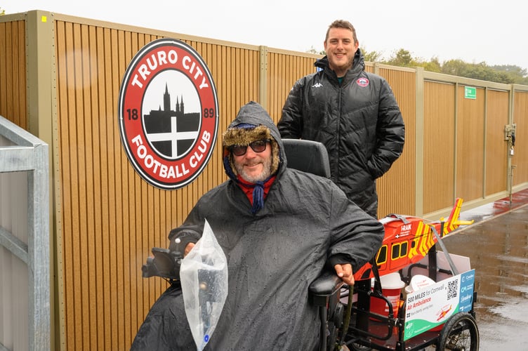 Steven Webb drops into Truro City FC during The Cornwall 500 last leg