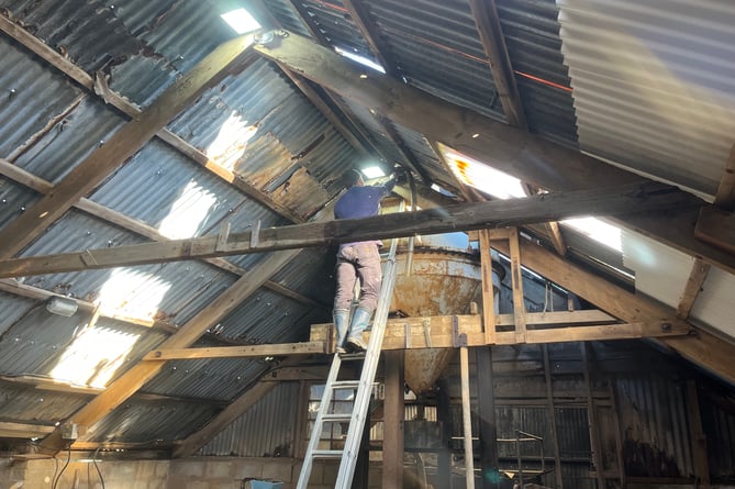 Tolgus Mill roof repairs in action