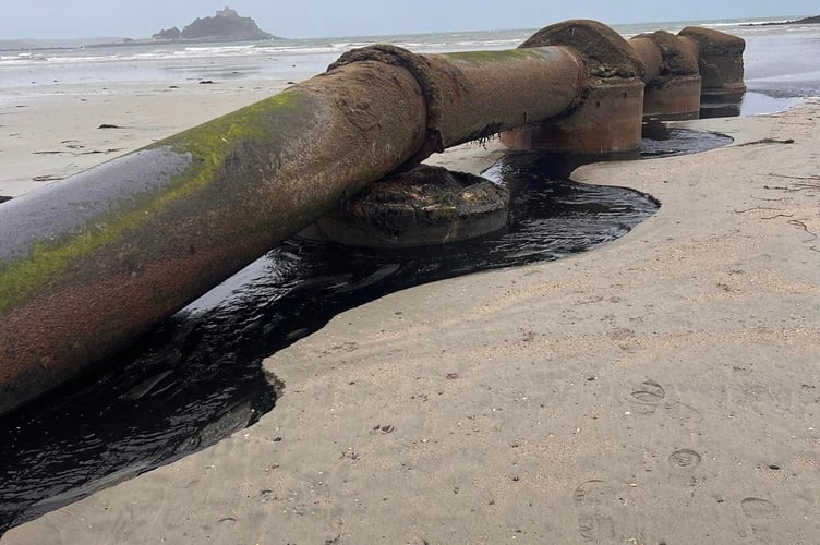 Broken pipe on a beach between Marazion and Penzance 2