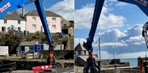 Urgent work to remove storm damaged lock gate at historic harbour