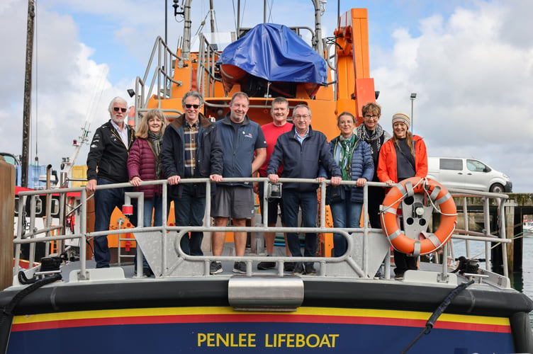 The Penzance Concarneau Twinning Association visit the Penlee RNLI lifeboat. Photo by Penzance Council.