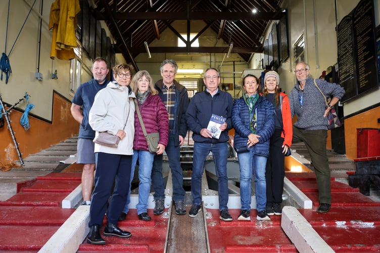 The Penzance Concarneau Twinning Association visits the old Penlee lifeboat station. Photo by Penzance Council.