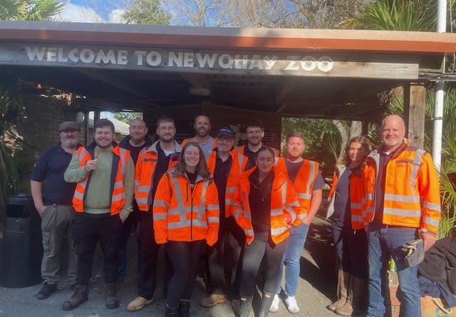 The members of SUEZ recycling and recovery UK industrial and commercial departments outside Newquay Zoo. (Picture: Newquay Zoo/Wild Planet Trust)