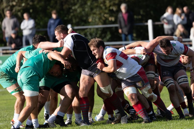 Camborne's pack (right) were in dominant form against Exeter University on Saturday. Picture: Steve Mock